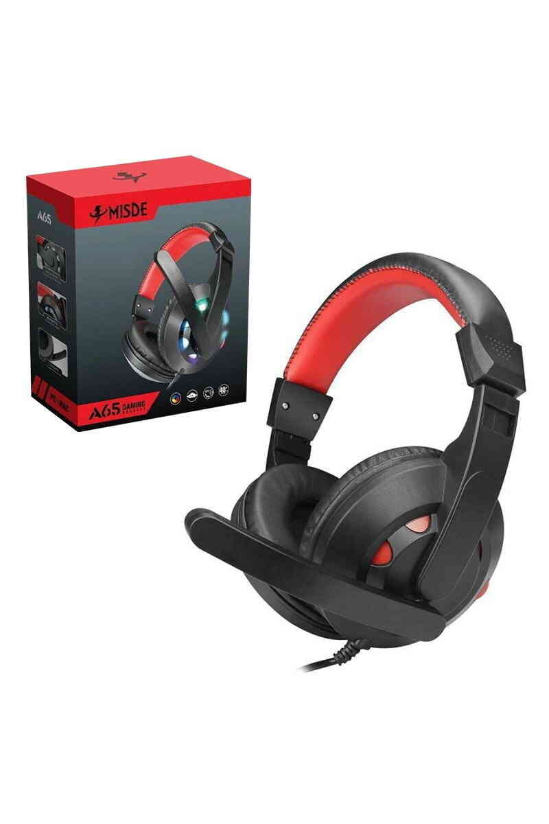 Magicvoice A65 Rgb Işıklı 3.5Mm Aux Girişli Kulaküstü Mikrofonlu Oyuncu Kulaklık - Görsel 2