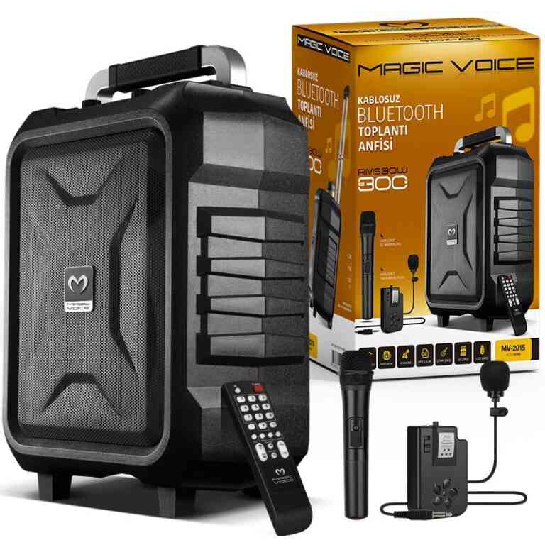 Magicvoice MV-2015 Max 300W USB-SD-BT Siyah 1E-1Y Mikrofonlu Aktif Hoparlör - Görsel 3