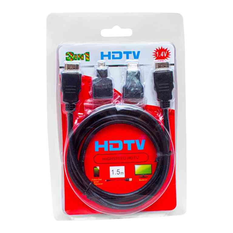 Powermaster HDMI Kablo 3in1 Set 1.5 Metre (HDMI+Micro HDMI+Mini HDMI) - Görsel 3