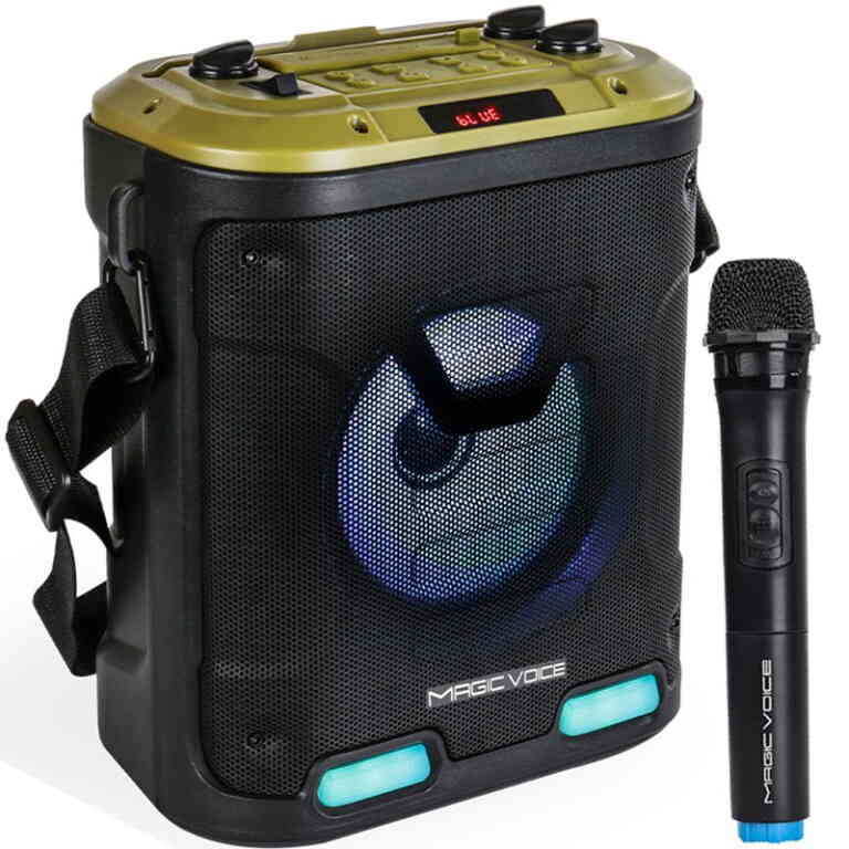 Magicvoice MV-6005 VHF El Mikrofonlu USB-SD-Bluetooth Işıklı 30 W Taşınabilir Şarjlı Seyyar Anfi - Görsel 2