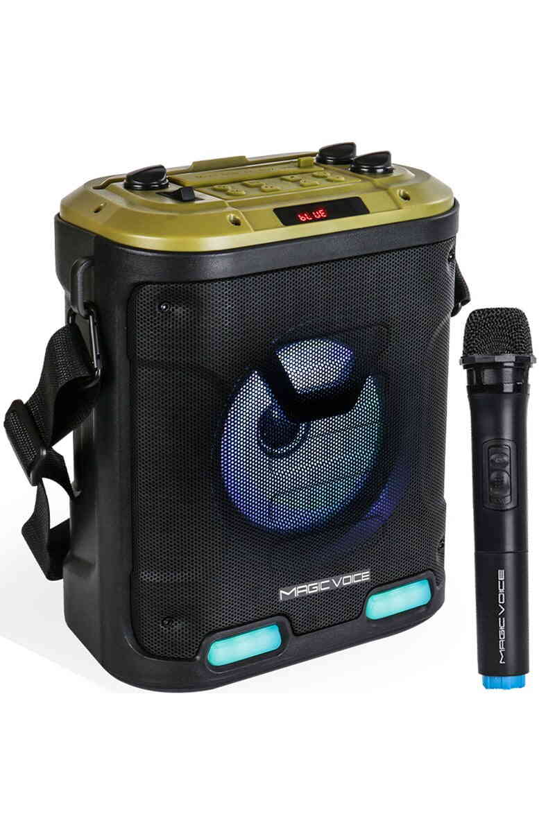 Magicvoice MV-6005 VHF El Mikrofonlu USB-SD-Bluetooth Işıklı 30 W Taşınabilir Şarjlı Seyyar Anfi - Görsel 2