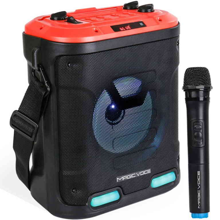 Magicvoice MV-6005 VHF El Mikrofonlu USB-SD-Bluetooth Işıklı 30 W Taşınabilir Şarjlı Seyyar Anfi