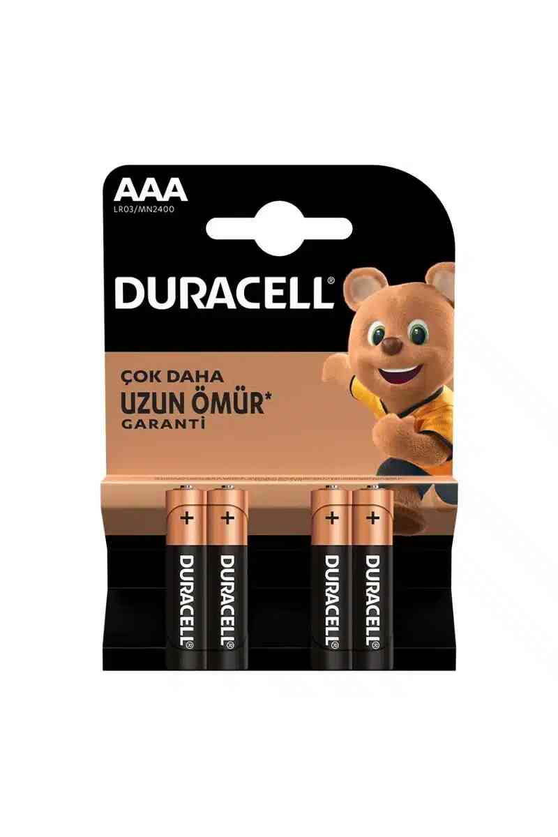 Duracell AAA İnce Alkalin 4'lü Paket Pil - Görsel 1