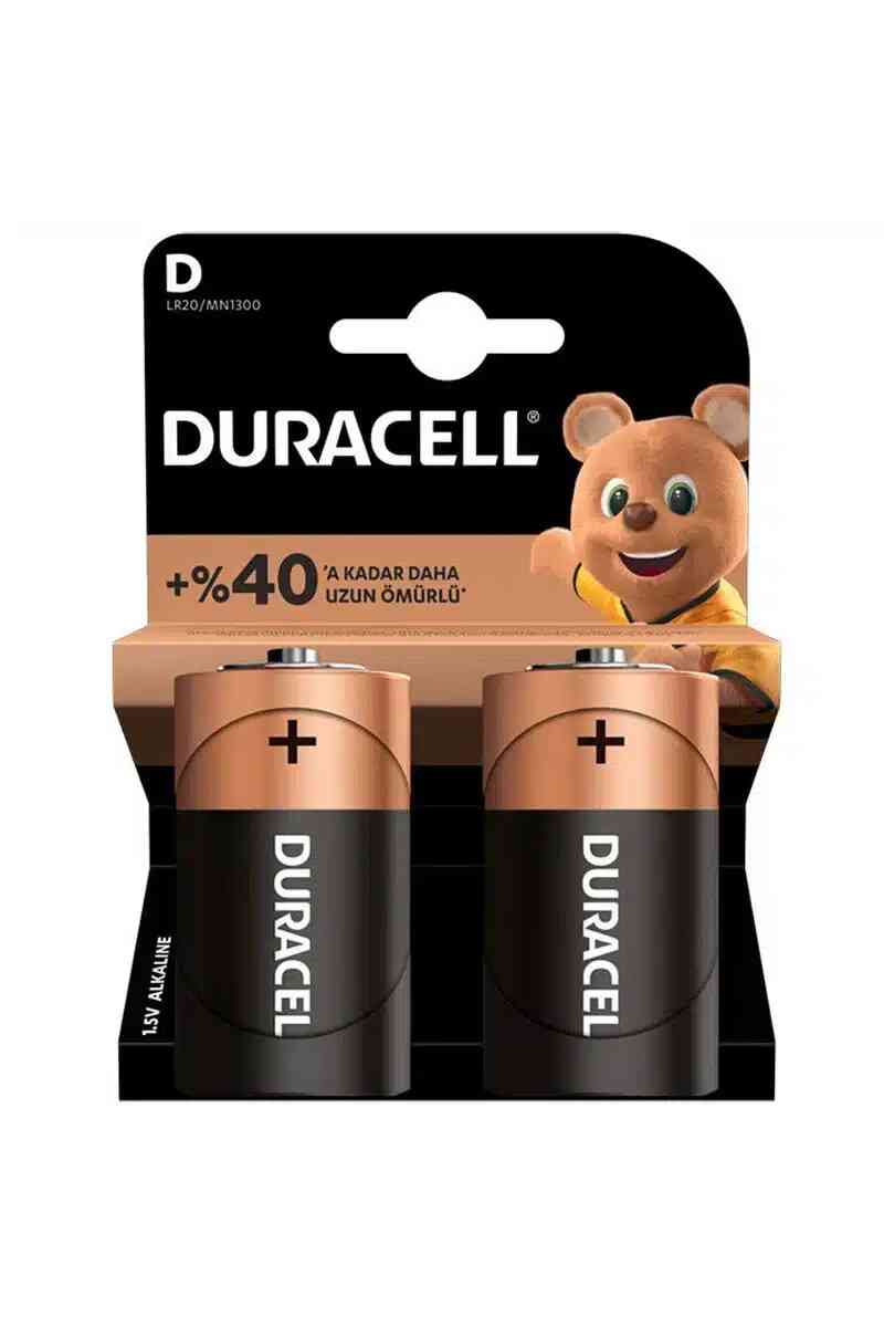 Duracell D Büyük Boy Pil 2 li Paket - Görsel 1