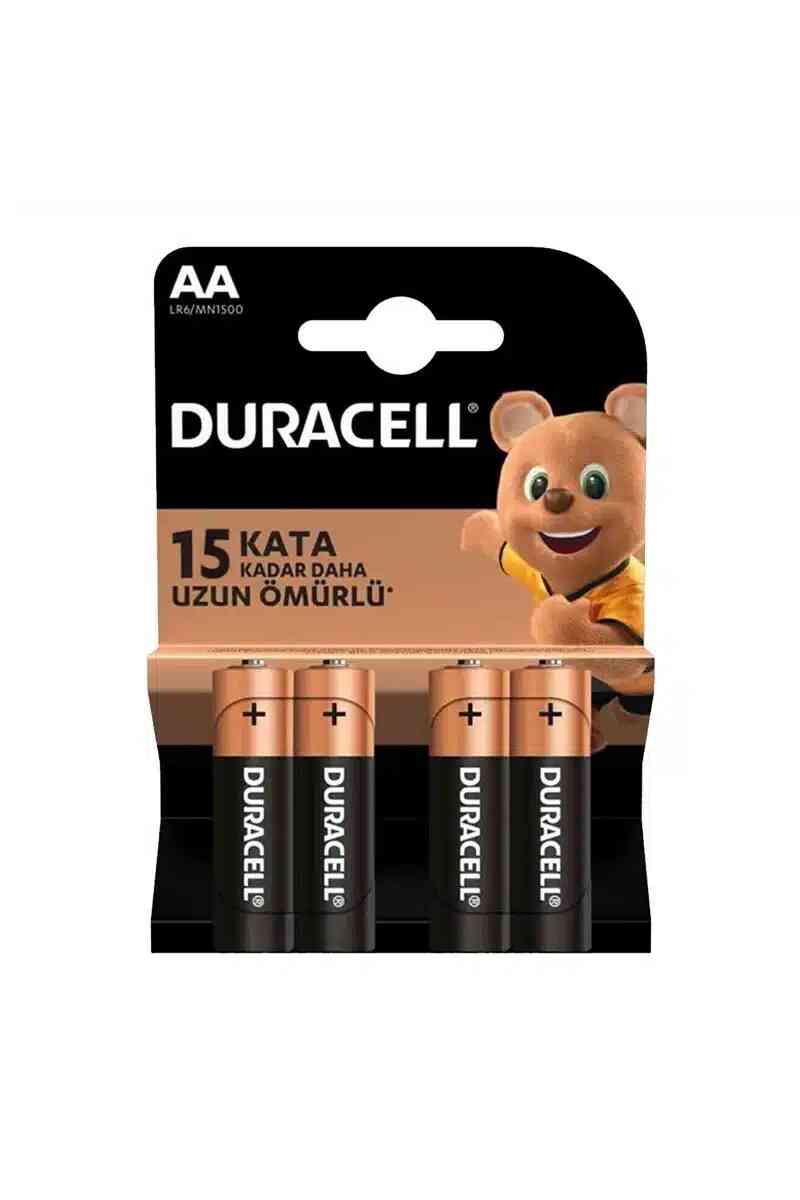 Duracell LR6/MN1500 1.5V Alkalin 4'lü AA Kalem Pil - Görsel 1