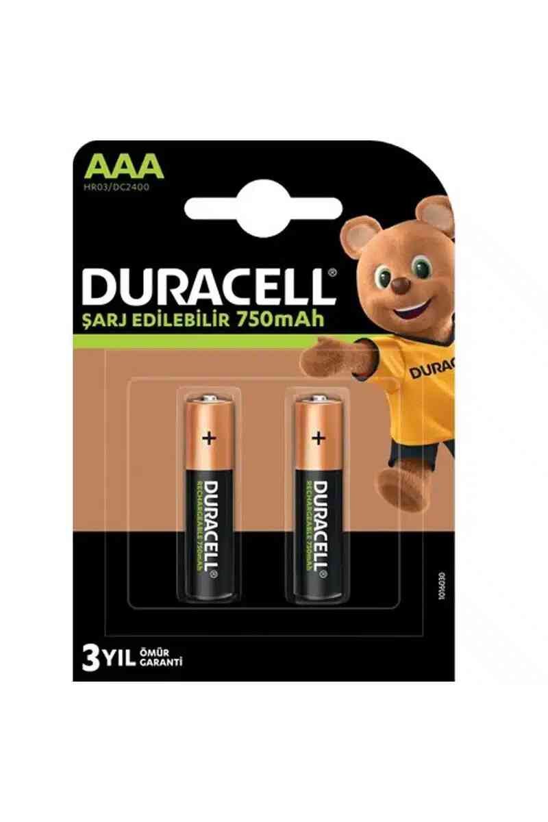 Duracell Şarjlı 750 mA İnce AAA Pil 2'li - Görsel 1