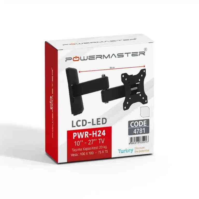 Powermaster PWR-H24 19''-22'' Çift Kollu Kilitli Hareketli Duvar Askı Aparatı - Görsel 3