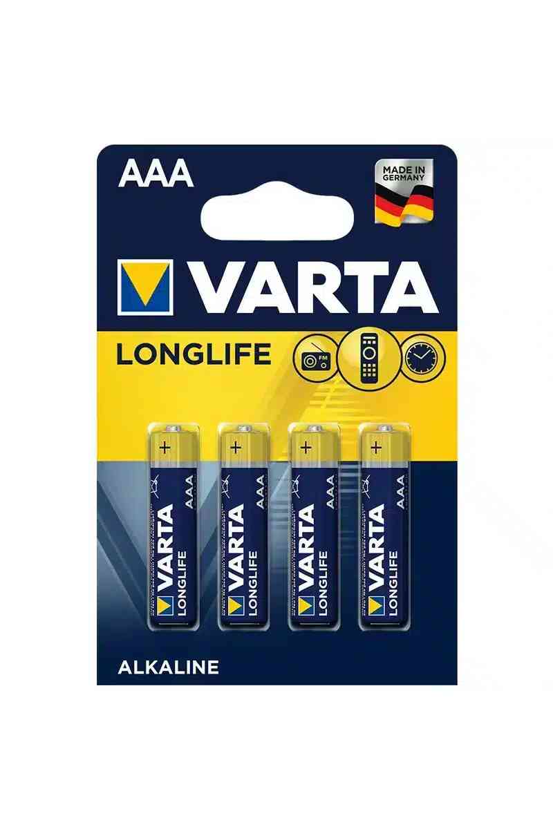 Varta Longlife Power Alkalin AAA Ince Kalem Pil 4'lü Paket - Görsel 1