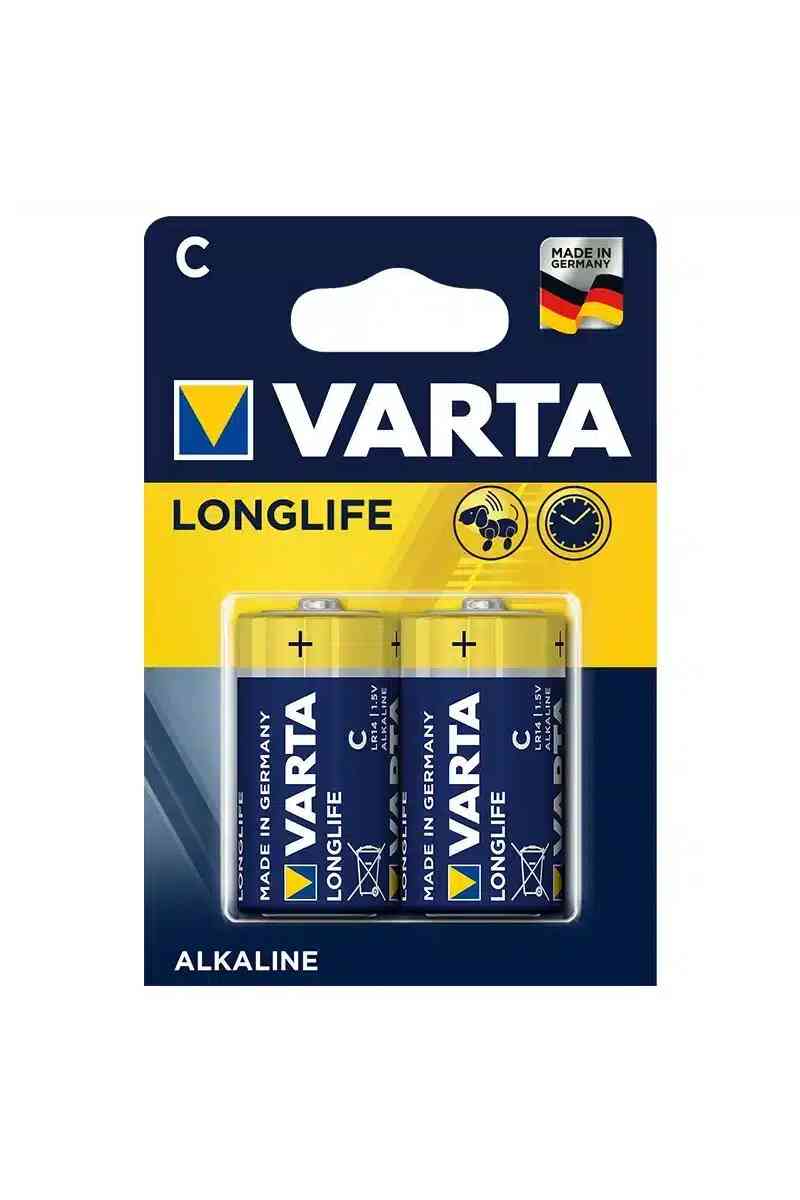 Varta Longlife Power Alkalin Orta C Boy Pil 2'li Paket - Görsel 1