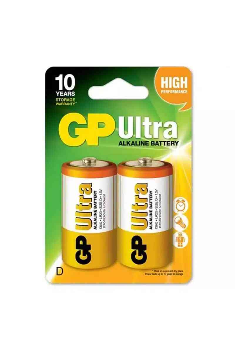 GP 13Au-2U2 Ultra Alkalin (D) Kalın 2'li - Görsel 1
