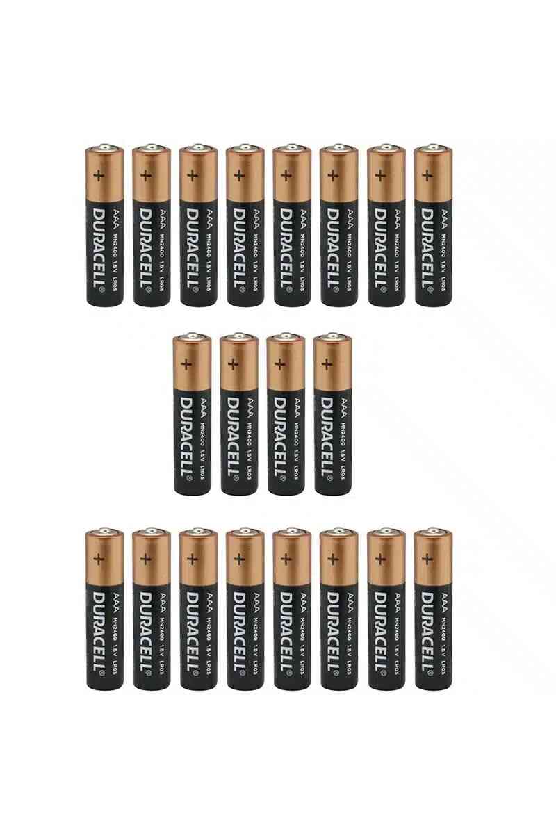 Duracell 1.5V İnce AAA 20'li Alkalin Pil LR03/MN20 - Görsel 2
