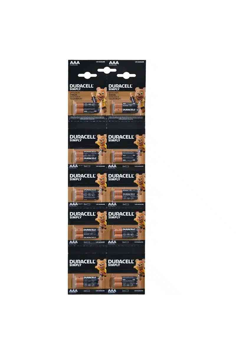 Duracell 1.5V İnce AAA 20'li Alkalin Pil LR03/MN20 - Görsel 1