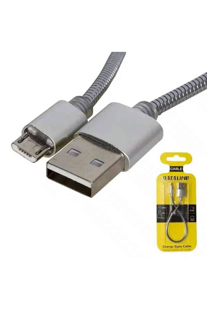 Powermaster Dataline Micro Serisi Örgülü Kısa Şarj Kablosu - Görsel 1
