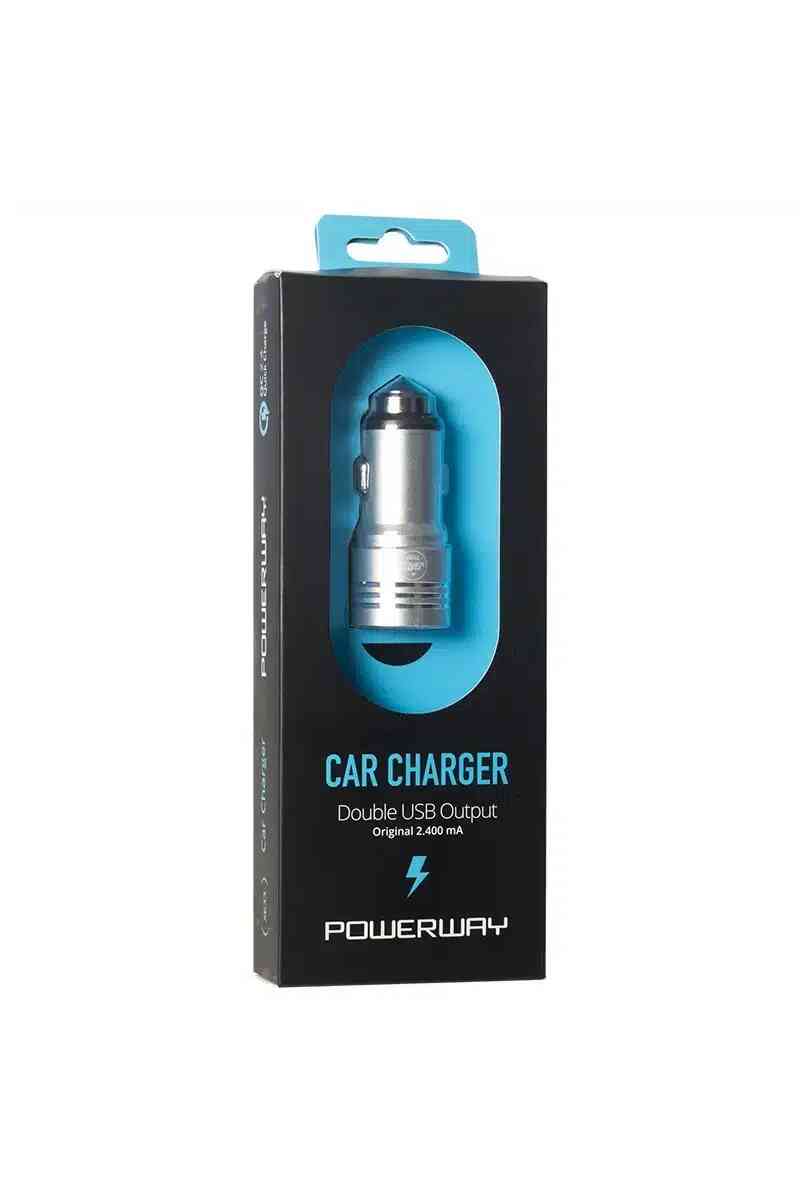 Powerway X-633 Çift Usb'li 3.1 Amper Metal Çakmaklık Araç Şarj Cihazı - Görsel 2