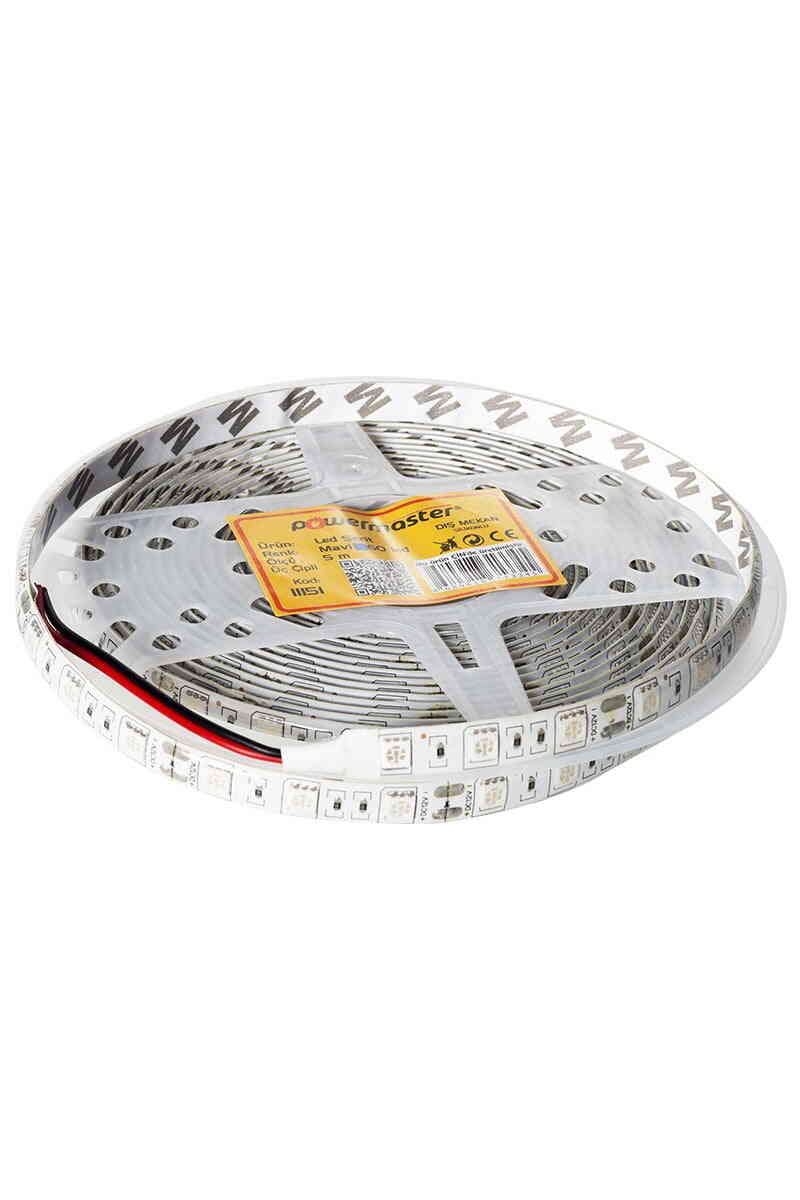 Şerit Led Amt Mavi Dış Mekan Silikonlu 3 Çipli 5 Metre
