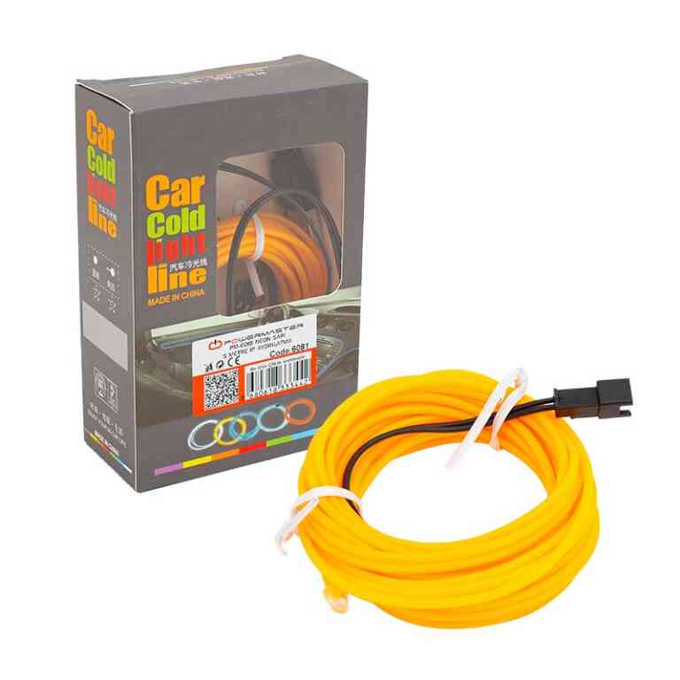 Powermaster 5 Metre 5 Volt USB Adaptörlü Neon Sarı İp Aydınlatma PM-6081 - Görsel 3