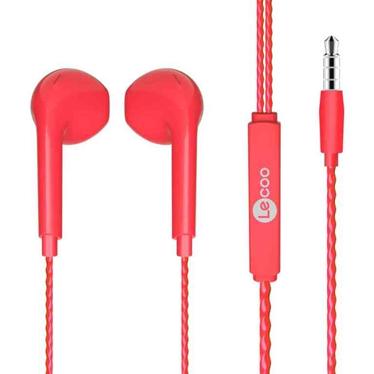 Lenovo Lecoo EH104R 3.5 Mm Jacklı Kablolu Kulak İçi Mikrofonlu Kulaklık Kırmızı - Görsel 2