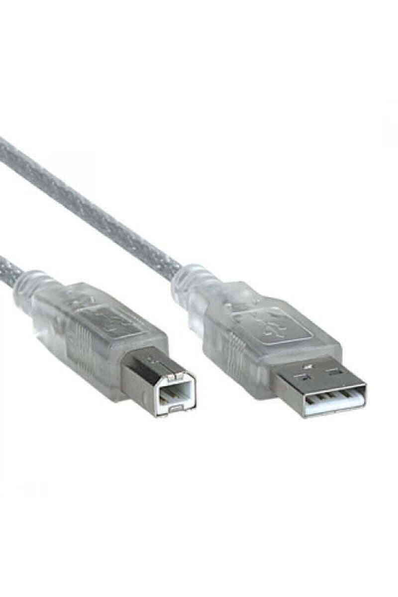 Powermaster Usb Yazıcı Kablosu 2.0 Şeffaf 3 Metre - Görsel 1
