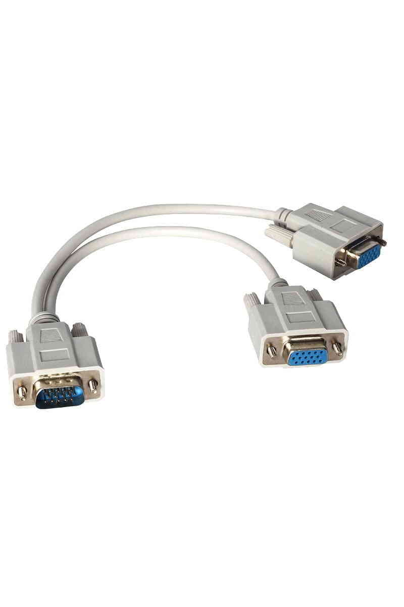 Powermaster PM-1557 1x VGA Erkek To 2x VGA Dişi 30 CM Çevirici Kablo - Görsel 1