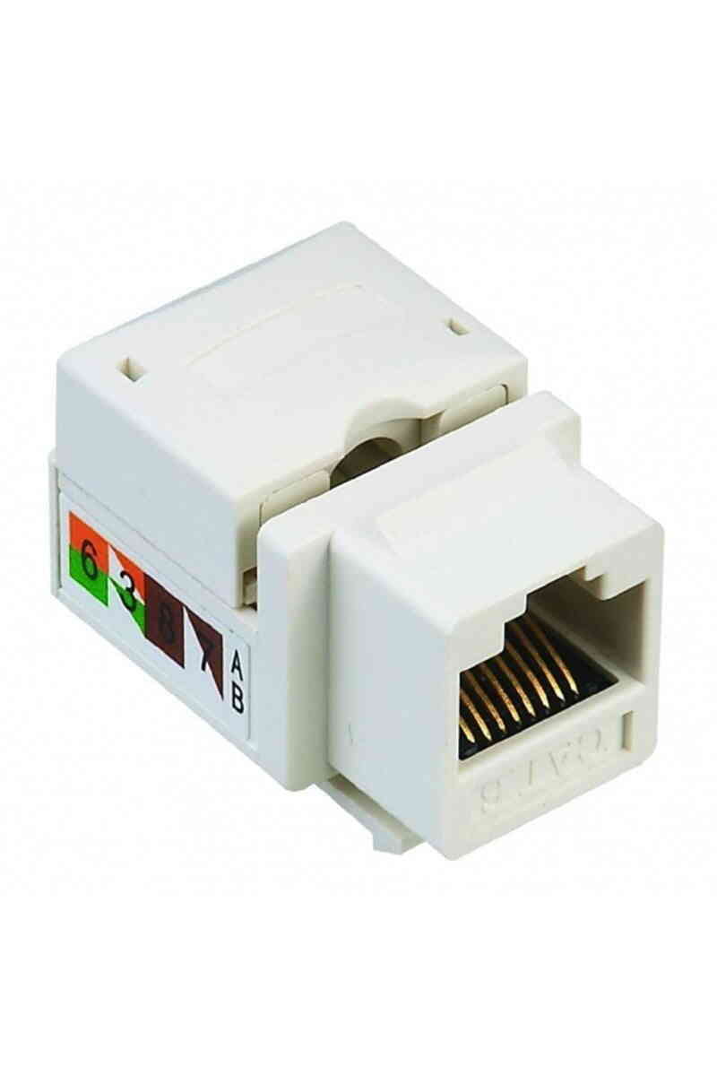 RJ45 Şase Utp Cat6 8P8C 90° Keystone Jack - Görsel 1