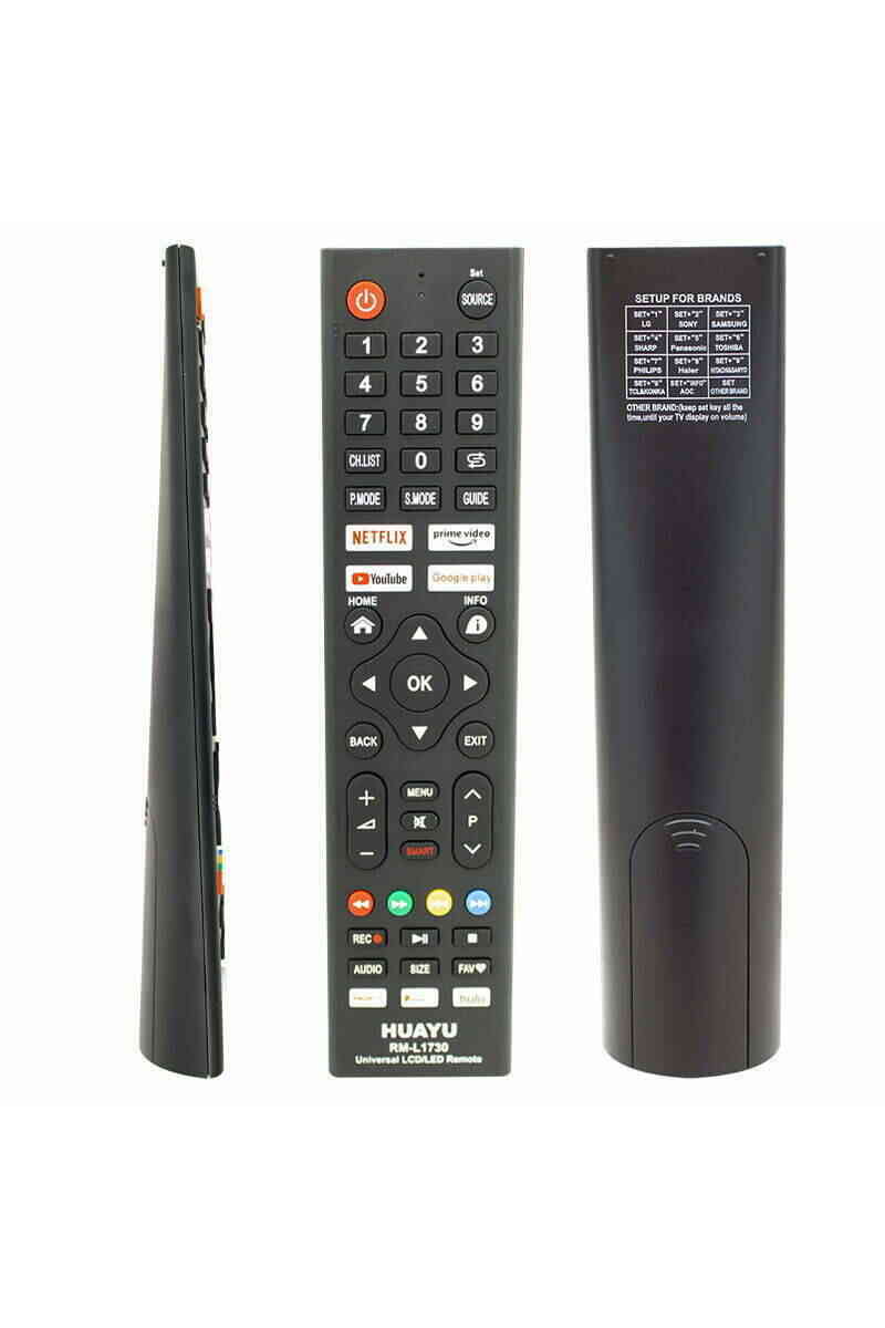 Huayu RM-L1730 Netflix-YouTube-Prime Video-Google Play Tuşlu Universal Lcd Led Tv Kumandası - Görsel 1