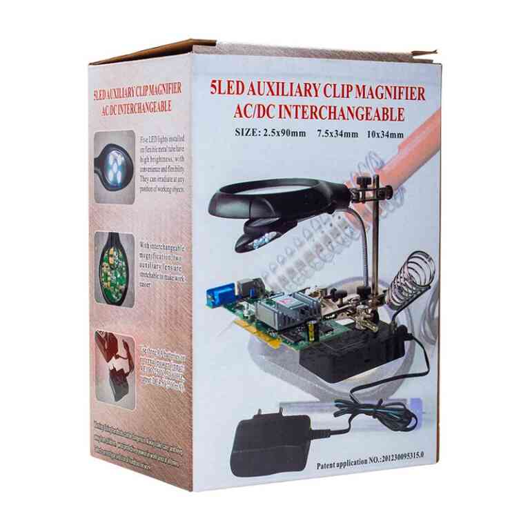 Powermaster MG-16129C Büyüteç - Havya Standı Adaptörlü (4.2V-500mA) - Görsel 2
