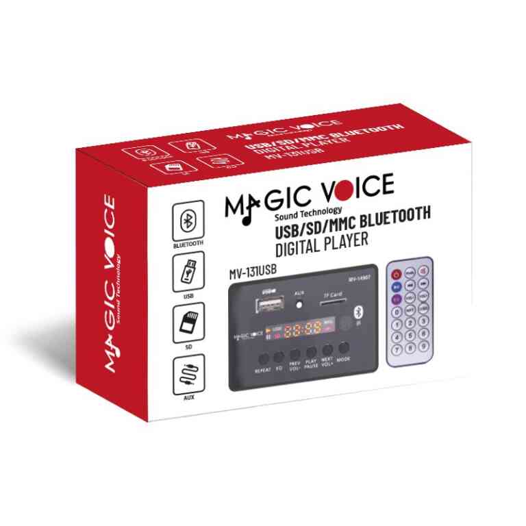 Magicvoice MV-14907 USB-SD-AUX-Bluetooth Mikrofonlu Kumandalı Ekranlı Oto Teyp Çevirici Dijital Player Board - Görsel 2