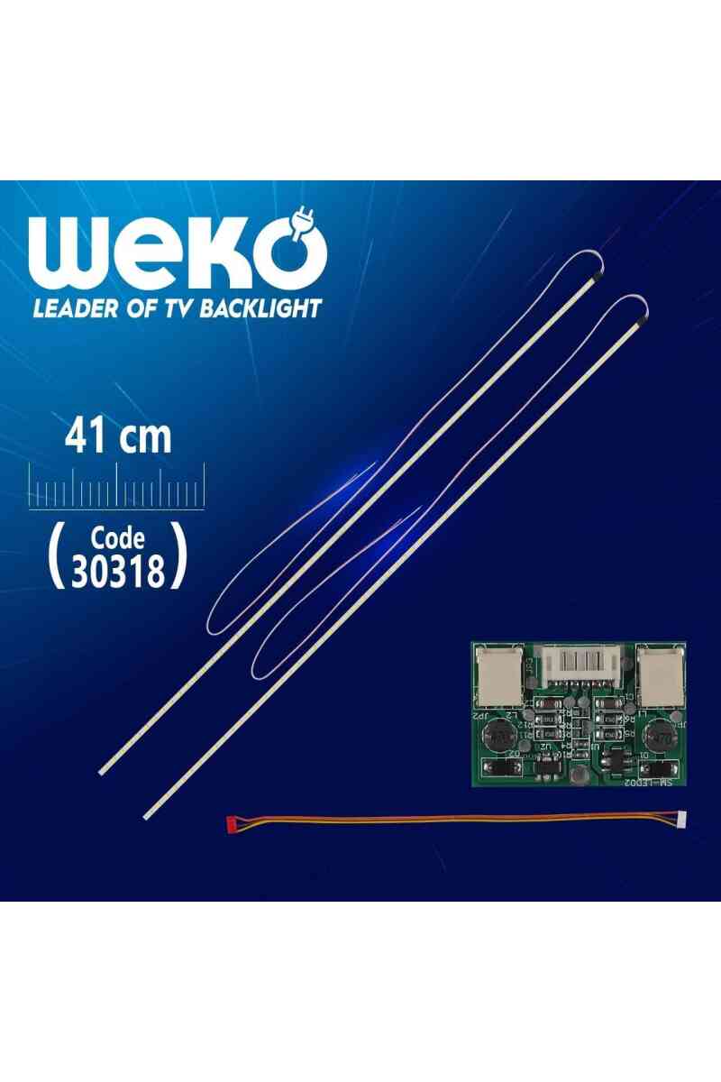 19'' Universal Monitör E-Led 60 Ledli (Wide) (2835) 410Mm 12V Çift Led+Sürücü+Kablo Takım (WK-0141) - Görsel 1