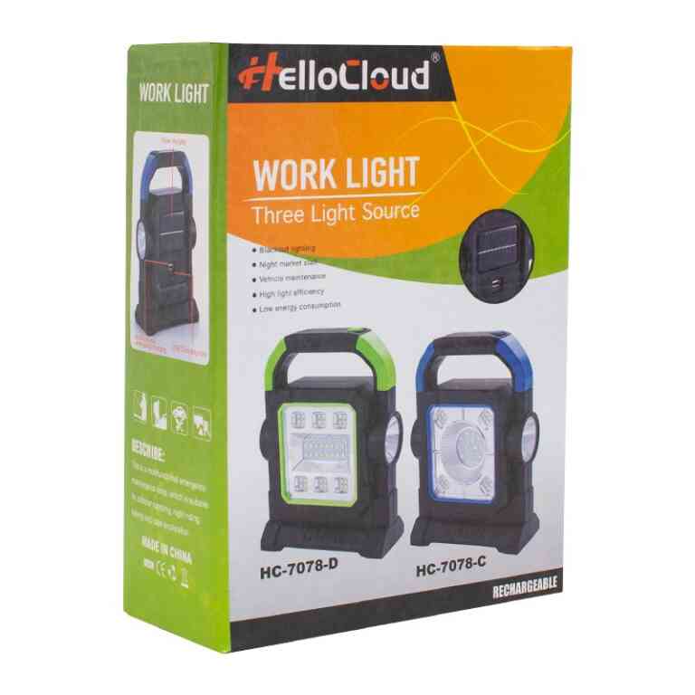 Powermaster HC-7078-C Üç Çalışma Modlu Şarjlı Cob Ledli Taşınabilir Solar Panelli Lamba - Görsel 3