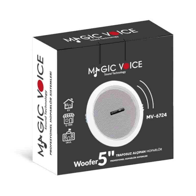Magicvoice 5'' 13 Cm 8 Ohm 6 W Beyaz Alçıpan Trafosuz Hoparlör MV-6724 - Görsel 3