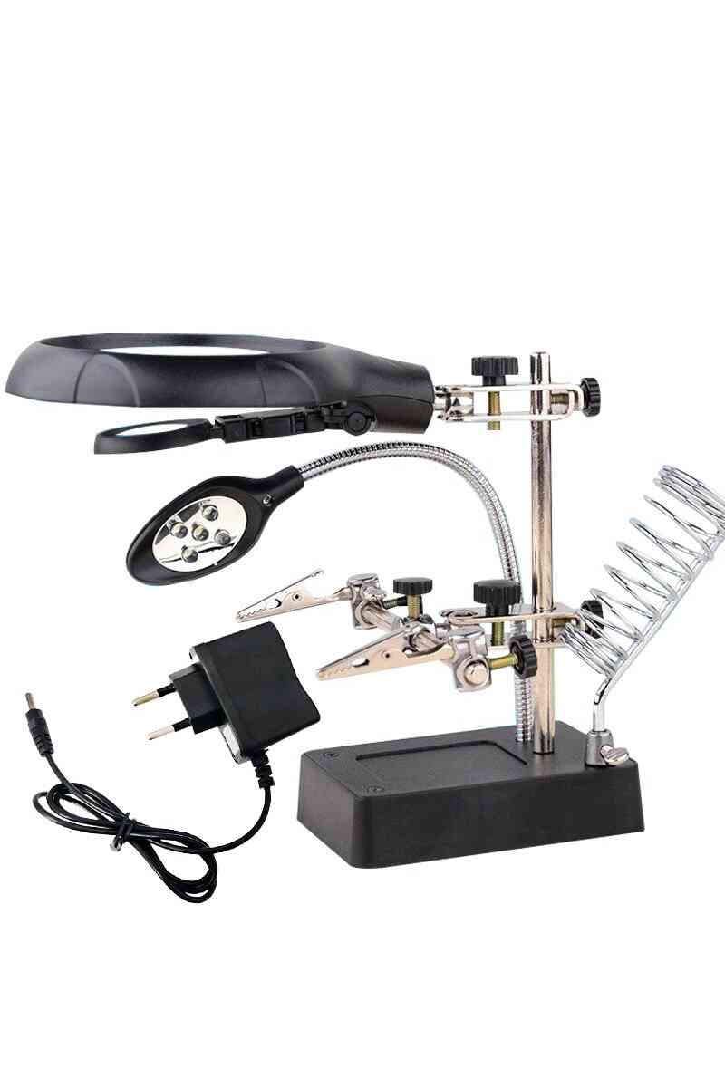 Powermaster MG-16129C Büyüteç - Havya Standı Adaptörlü (4.2V-500mA) - Görsel 1