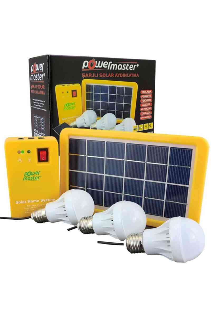Powermaster Solar Aydınlatma Seti Çok Uçlu 3 Ampullü - Görsel 1