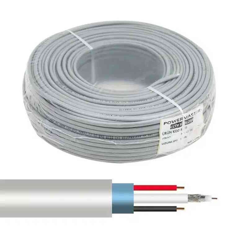 Powermaster 2+1 Gri 0.22 Mm CCTV Kamera Kablosu 100 Metre