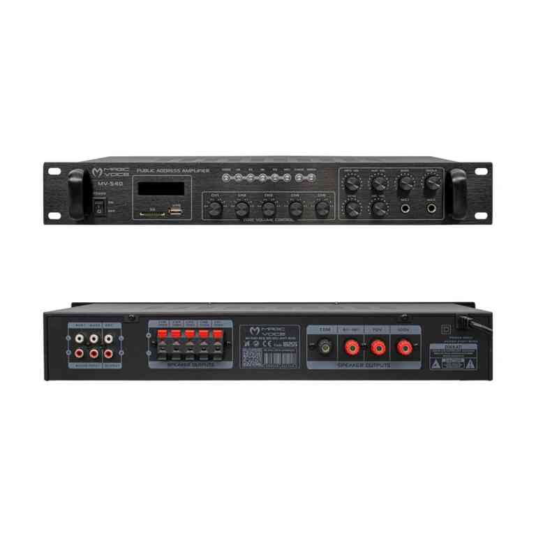 Magicvoice MV-540 80 Watt USB-SD-Bluetooth 2 Mikrofon Girişli 5 Bölgeli Hat Trafolu Anfi - Görsel 2