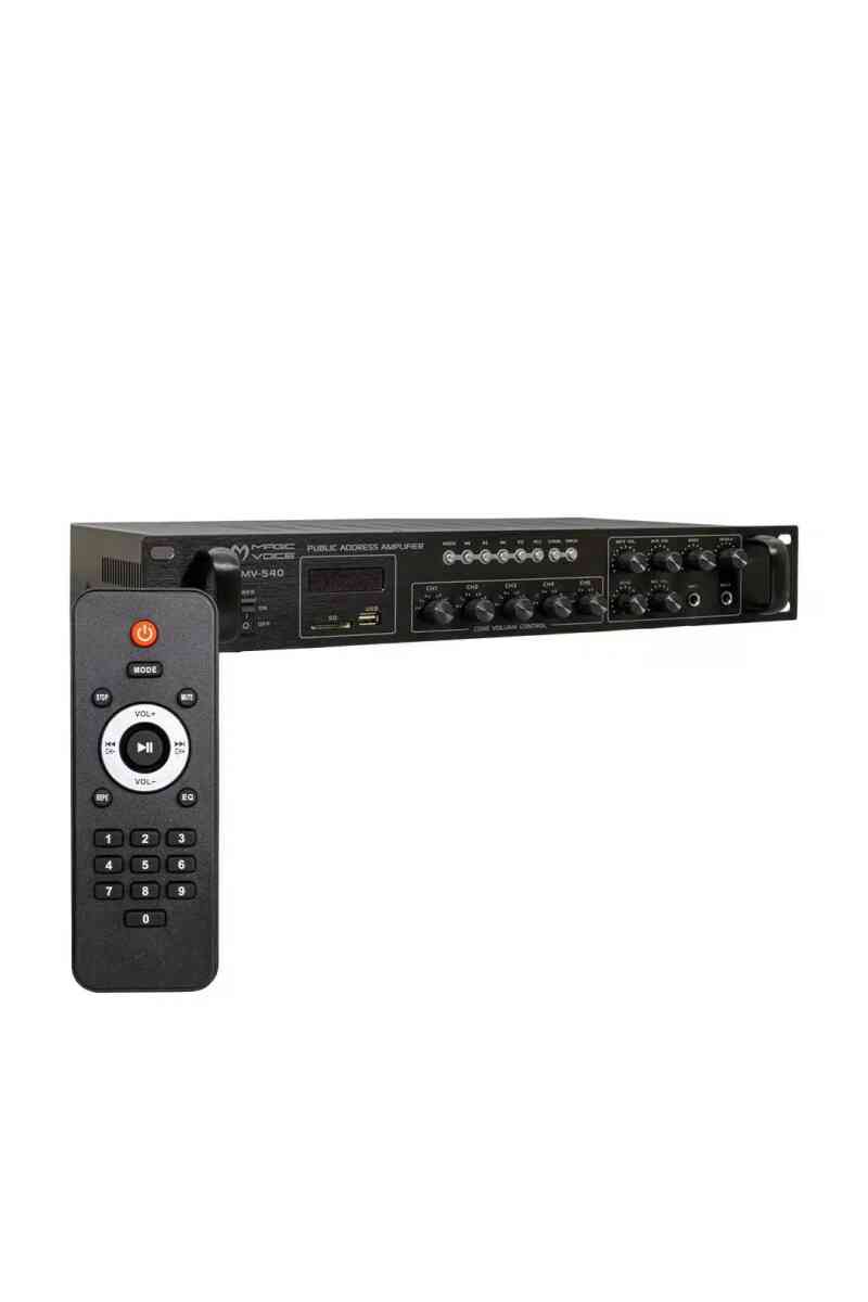 Magicvoice MV-540 80 Watt USB-SD-Bluetooth 2 Mikrofon Girişli 5 Bölgeli Hat Trafolu Anfi - Görsel 1