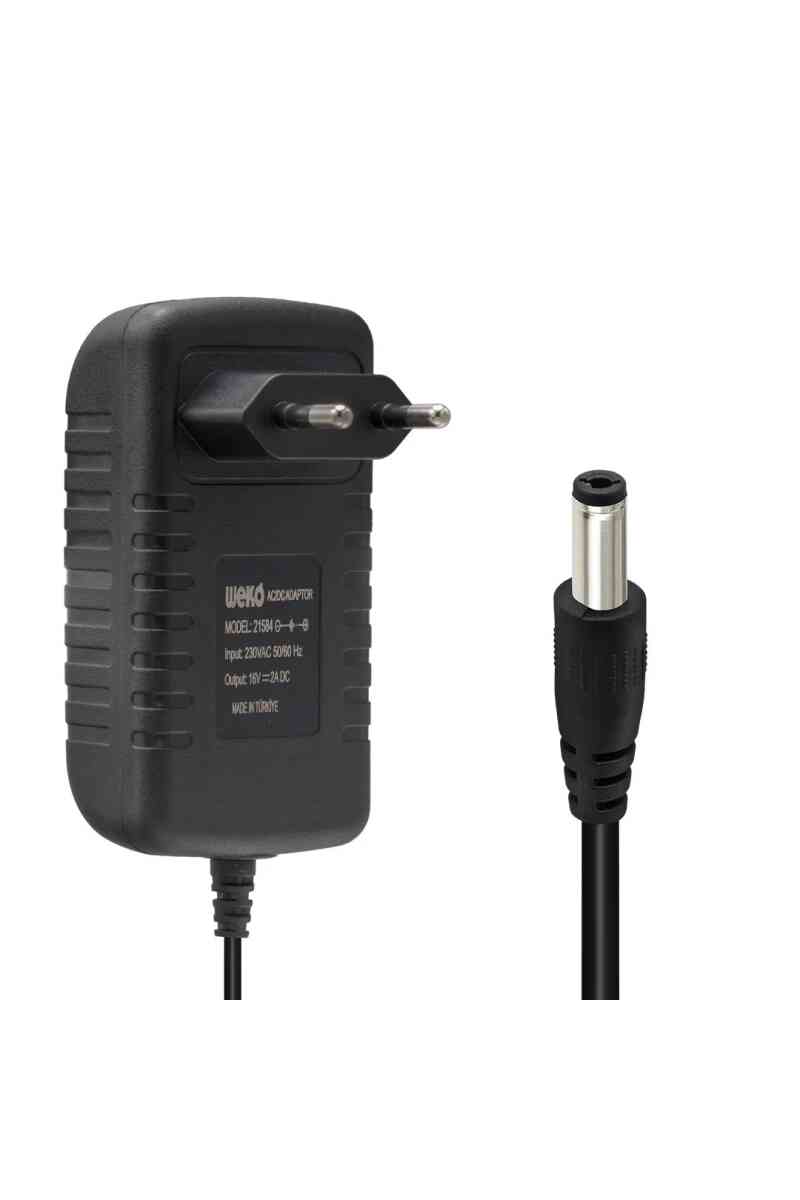 Weko 16 Volt - 2 Amper 5.5*2.5 Uçlu Yerli Üretim Power Jacklı Santral Adaptörü - Görsel 1