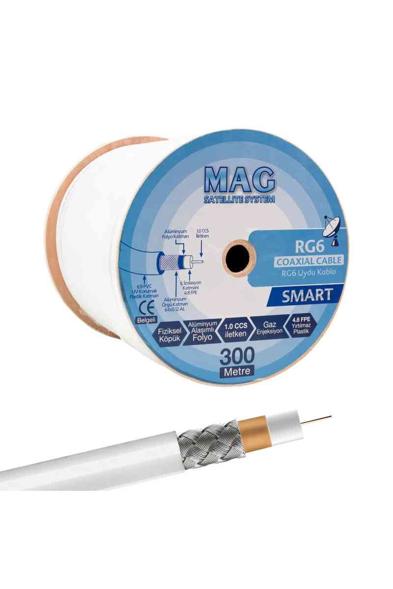 Mag Smart RG6-U4 Anten Kablosu 64 Tel 300 Metre - Görsel 1