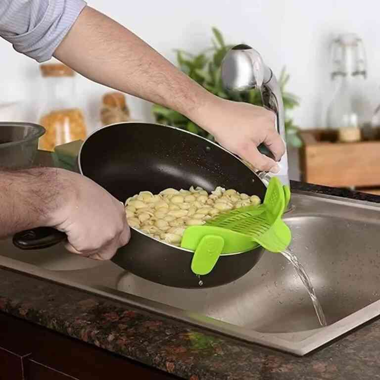 Sunup SN-20522 Klipsli Silikon Tencere Makarna Noodle Süzgeci Çok Amaçlı - Görsel 2