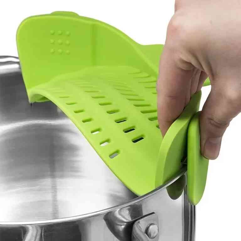 Sunup SN-20522 Klipsli Silikon Tencere Makarna Noodle Süzgeci Çok Amaçlı - Görsel 4