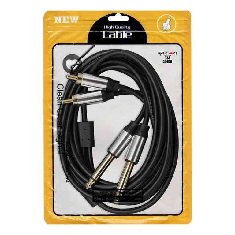 Magicvoice LD398 2x 6.3 Mm Mono Erkek - 2x Rca Erkek 3 Metre Kablo - Görsel 2