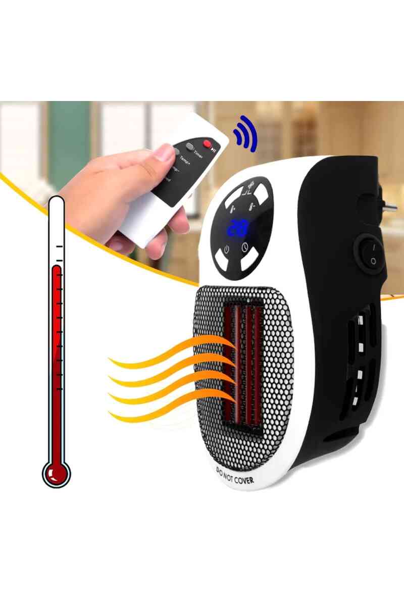 PowerMaster PM-20327 500 Watt Priz Tipi Uzaktan Kumandalı Taşınabilir Isıtıcı (Zamanlayıcı - Otomatik Kapanma) - Görsel 1