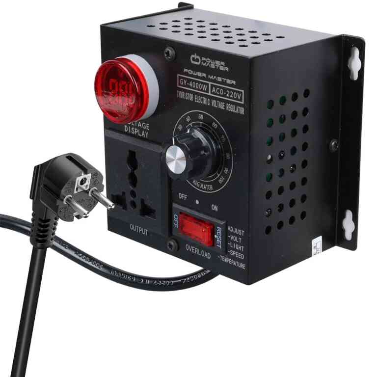PowerMaster PM-21013 10-100V AC 4000 Watt 15A Hız Işık Kontrolü Motor Sürücü Voltaj Regülatör - Görsel 2