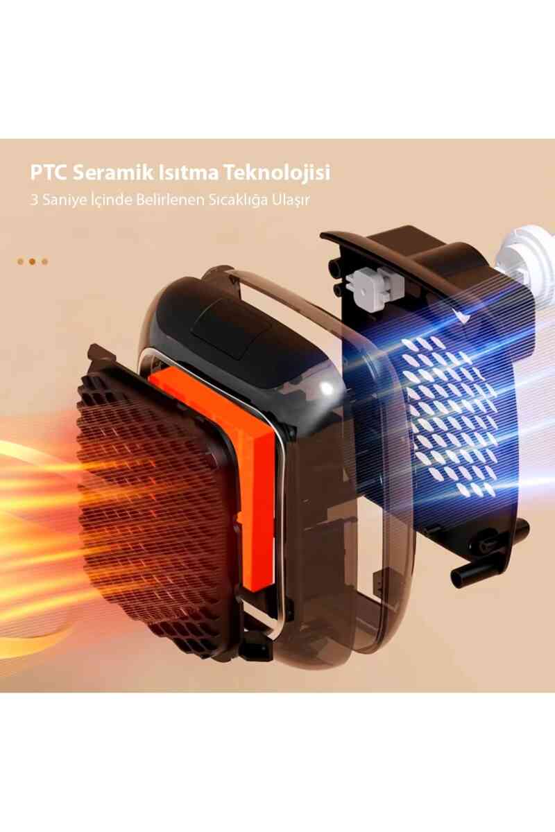 PowerMaster PM-26513 800 Watt Priz Tipi Uzaktan Kumandalı Taşınabilir Isıtıcı (Zamanlayıcı - Otomatik Kapanma) - Görsel 2