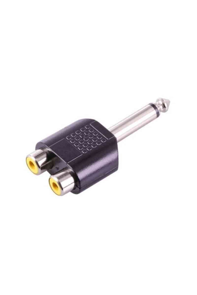 Powermaster PM-4210 6.3 Mono Erkek-2 Rca Dişi Çevirici Jack - Görsel 1