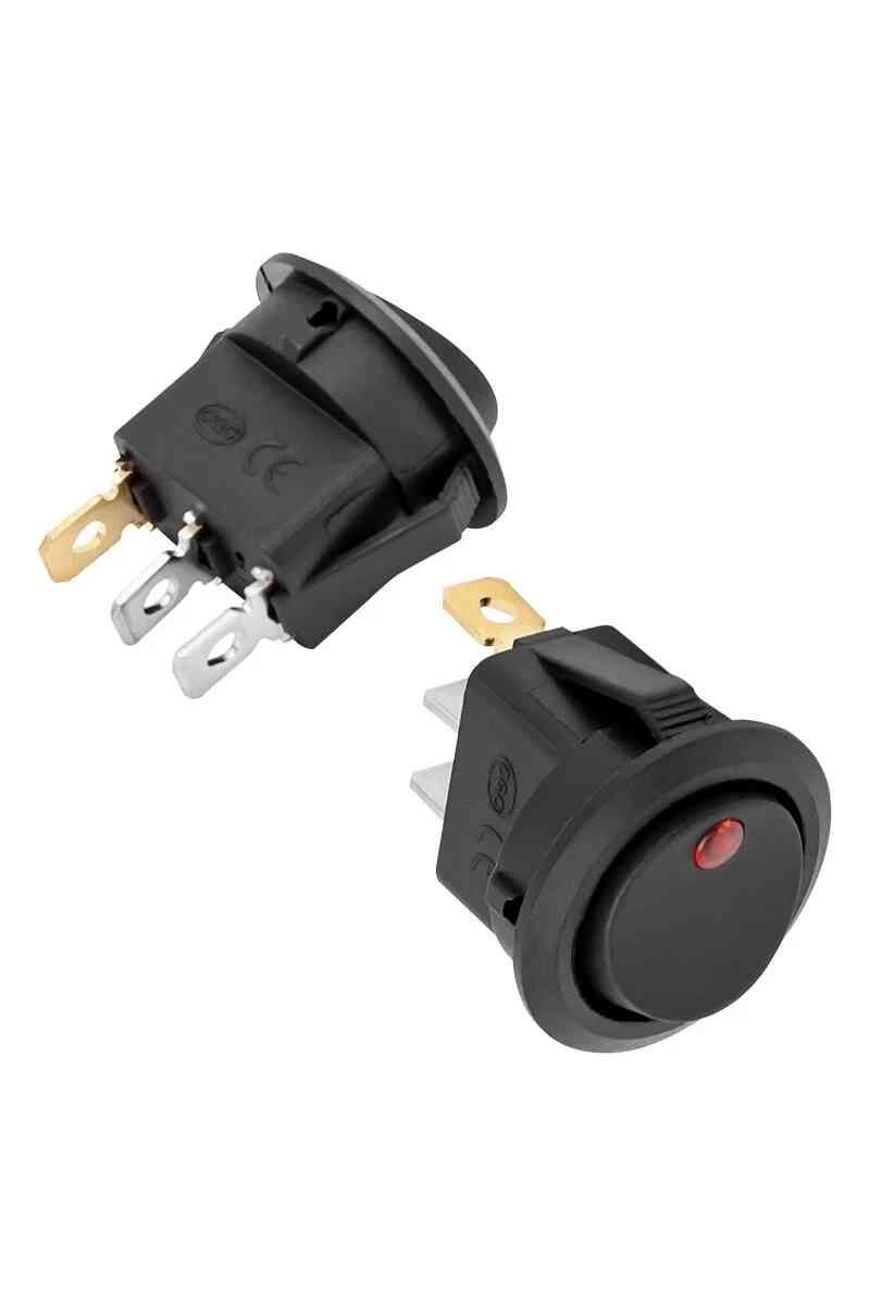 IC-132A Işıklı 3 Pinli 12 Volt DC 20 Amper Açma-Kapama Anahtarı - Görsel 1