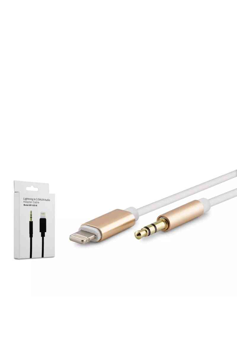 Hadron Hdx1008 Lightning To Aux Kablo 1m Beyaz - Görsel 1