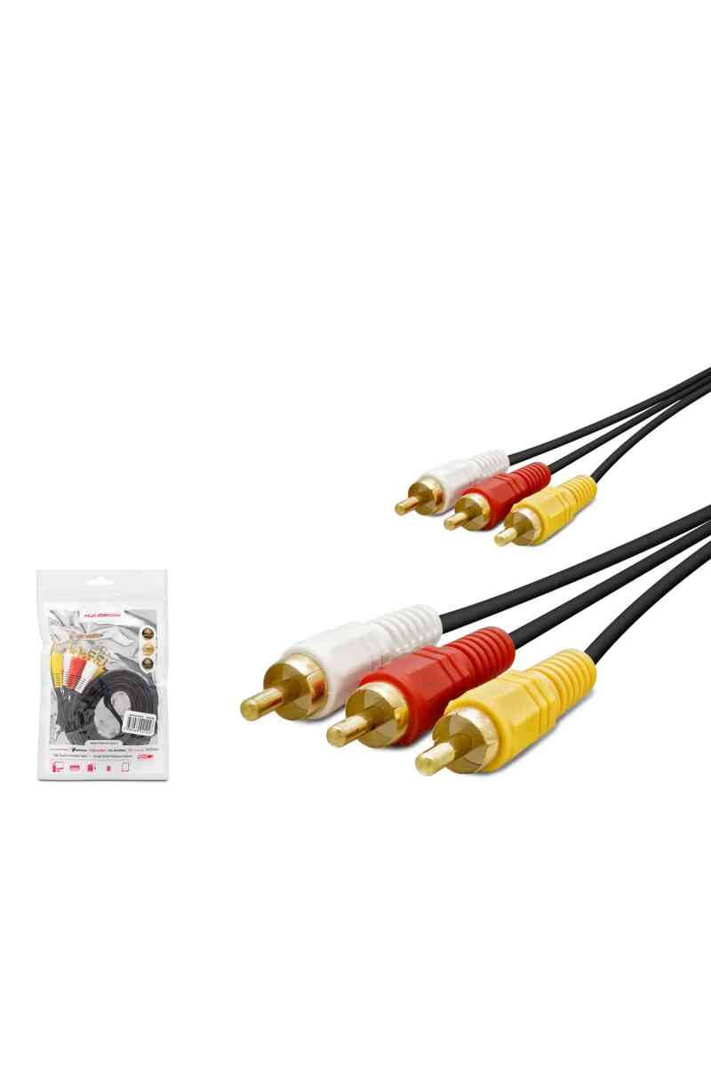 Hadron Hdx1051 3rca (m) To 3rca (m) Kablo Gold 3m Si̇yah - Görsel 1