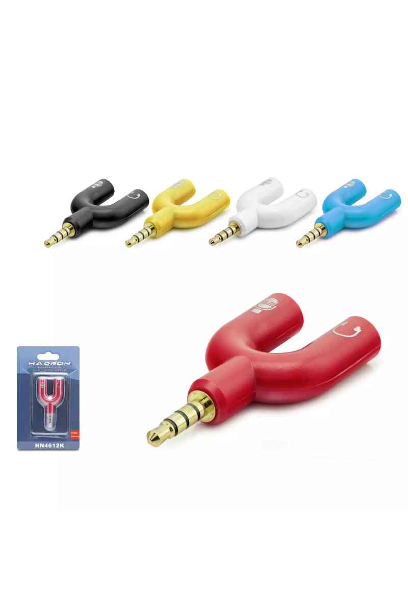 Hadron Hn4612k Aux3.5 (m) To 2aux3.5 (f) Adaptör Mi̇krofon & Kulaklik Kutulu Çok Renkli̇ - Görsel 1
