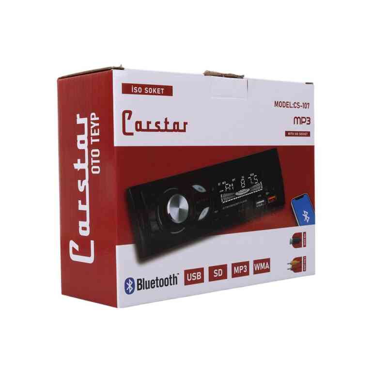 Carstar CS-107 Çift USB/SD/FM/AUX/Bluetooth Kumandalı Oto Teyp 4X60 Watt - Görsel 4
