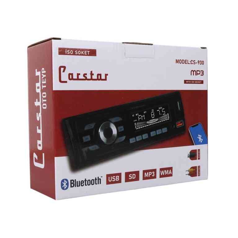 Carstar CS-930 Çift USB/SD/FM/AUX/Bluetooth Kumandalı Oto Teyp 4X60 Watt - Görsel 4